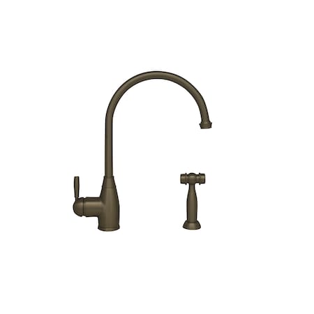 Sgl Lvr Faucet W/ A Long Gooseneck Spout,Sgl Lvr Handle And Brass Side